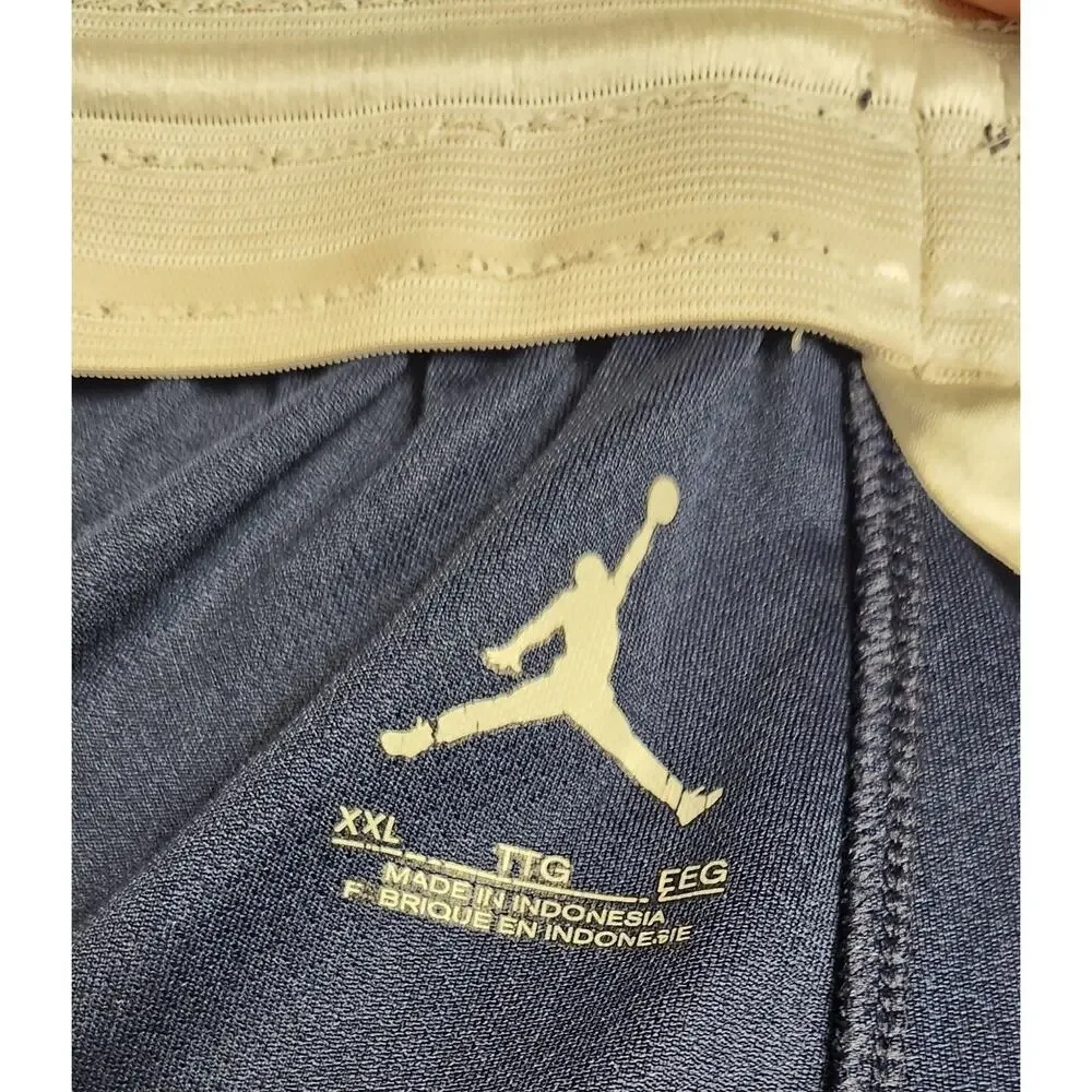 Nike Jordan Mens XXL Navy & Silver Basketball Long Shorts Drawstring